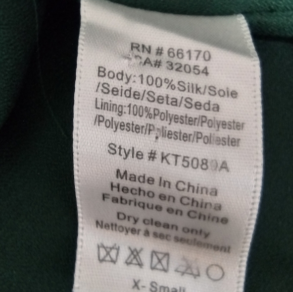 Anthropologie Maeve Floral Tallie Cold Shoulder Silk Blouse Womens XS Green 90s - Picture 12 of 12